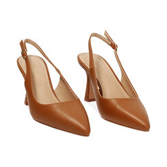 Escarpins slingback femme cognac raffinés, Primadonna, 254902503EPCOGN036, 003 preview