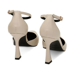 Décolleté cinturino panna, tacco 9,5 cm, Primadonna, 222159707EPPANN035, 003 preview