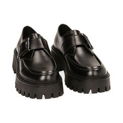 Monk shoes nere, suola 5 cm, Primadonna, 227528951ABNERO038, 002 preview