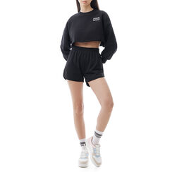 Felpa crop nera in cotone, Primadonna, 21C921054CONEROM, 003 preview
