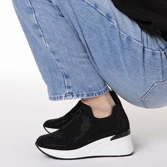 Slip-on negras con tac&oacute;n 6,5 cm, Zapatos, 272812187TRNERO035, 002 preview