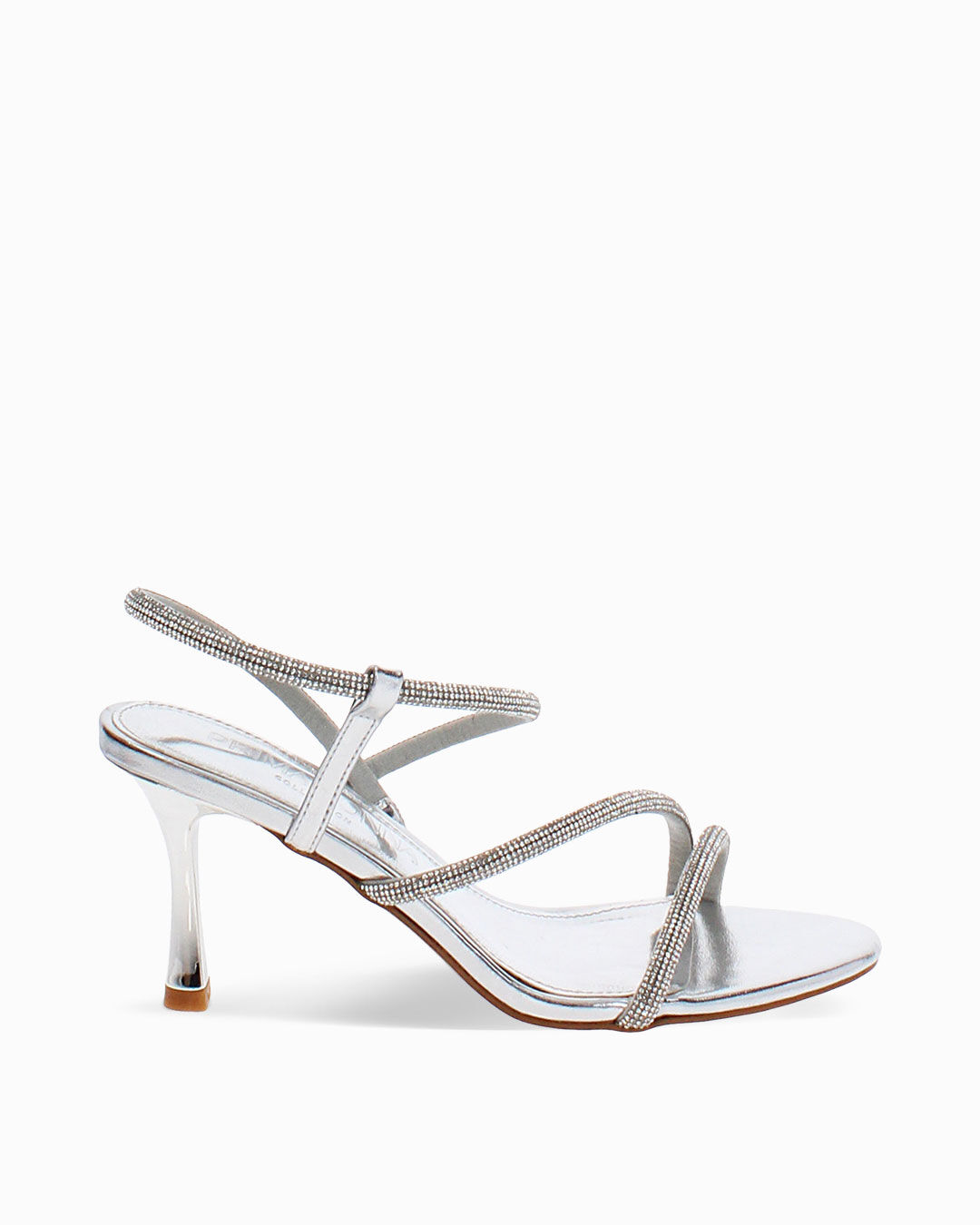Sandali argento tacco 7,5 cm scintillanti