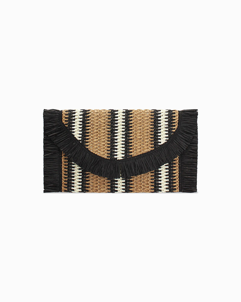 Pochette da mare in paglia nera image number null