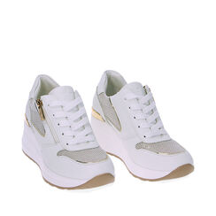 Sneakers bianco oro, Primadonna, 232850921EPBIOR036, 002a
