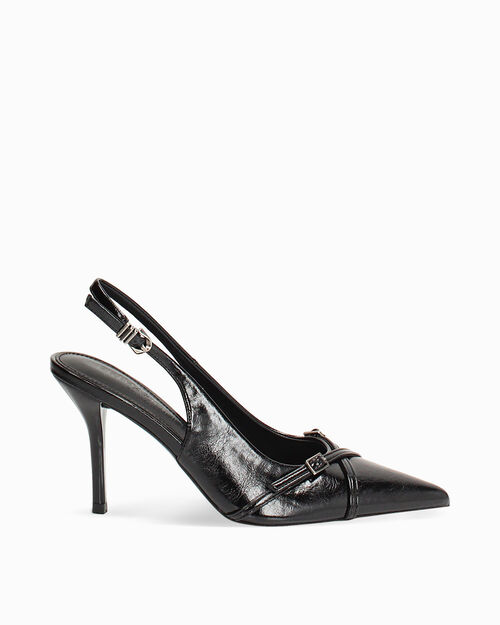 D&eacute;collet&eacute; slingback nere tacco 9 cm, BLACK