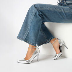 D&eacute;collet&eacute; open shank argento con tacco 10,7 cm, Primadonna, 262102021LMARGE036, 004 preview