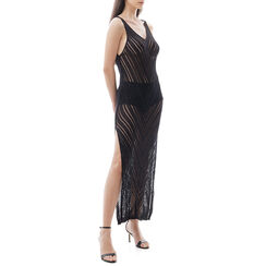 Vestito nero macramè, Primadonna, 21B492607TSNEROUNI, 001a