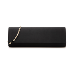Clutch nera in raso,