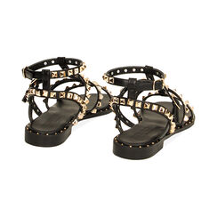 Sandali bassi neri con borchie, Ultime occasioni, 234922829EPNERO038, 003 preview