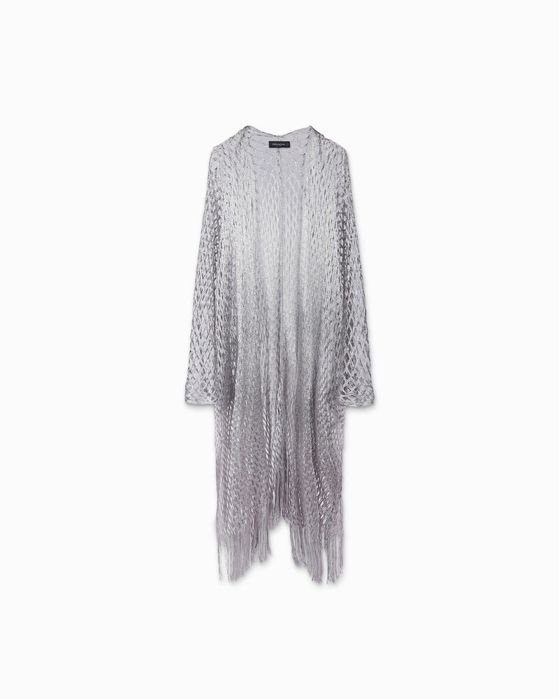 Poncho donna argento in tessuto image number null