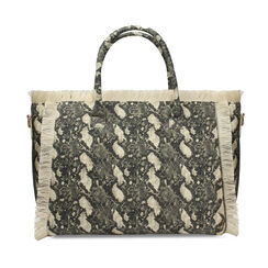 Bolso de hombro sint&eacute;tico efecto pit&oacute;n negro-beige con bandolera, Primadonna, 272351339CAPINBUNI, 001 preview