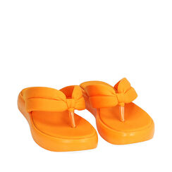 Ciabatte infradito arancio in nylon, 194986753LYARAN036, 002a