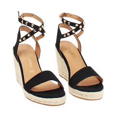 Zeppe donna nere in canvas con braccialetto, Primadonna, 25G402081CANERO035, 003 preview