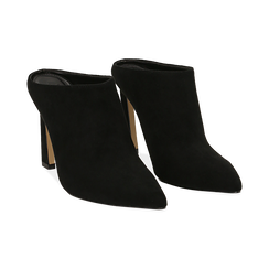 Mules nere in microfibra, tacco 10 cm  , 