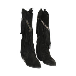 Stivali texani in camoscio nero con dettagli sofisticati, Primadonna, 26B800515CMNERO036, 003 preview
