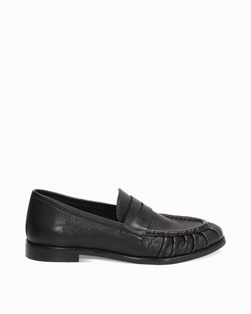 Mocas&iacute;n negro en piel lavada, BLACK