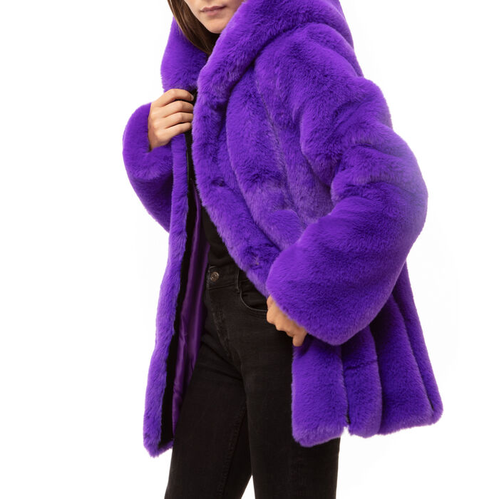 Pelliccia Viola In Eco Fur Primadonna Collection
