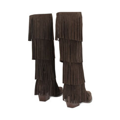 Bottes en daim brun foncé avec talon de 7,2 cm, Primadonna, 26B800512CMMORO035, 004 preview