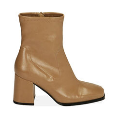 Bottines beiges, talon 8 cm , Primadonna, 203050029EPBEIG036, 001 preview