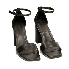 Sandali neri, tacco 9 cm , Primadonna, 192104901EPNERO036, 002a
