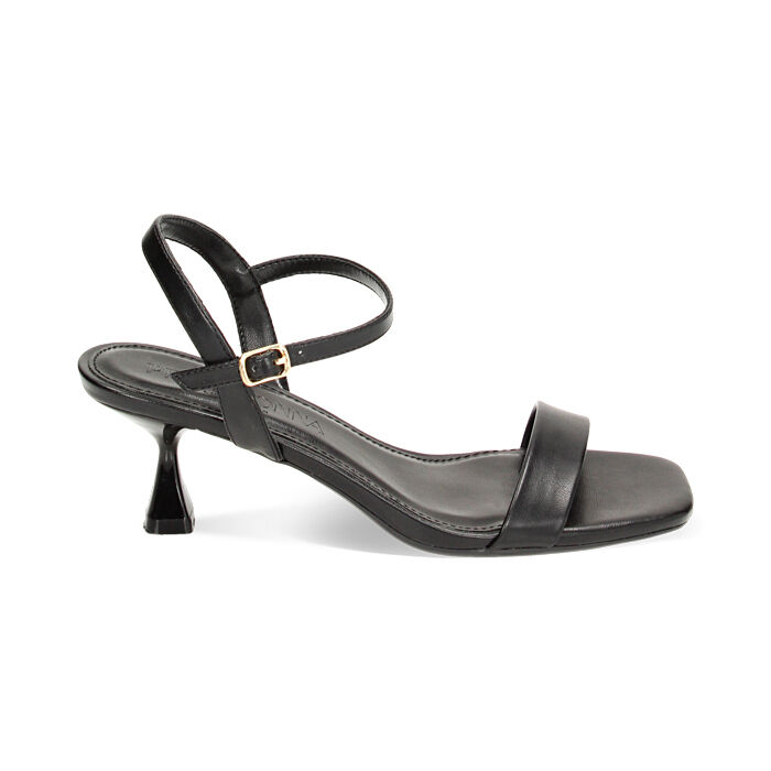 Sandali neri, tacco 5,2 cm, Primadonna, 234922401EPNERO035
