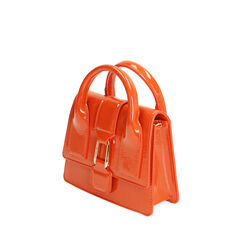 Mini bag a mano arancio in naplack, Primadonna, 205124537NPARANUNI, 002a