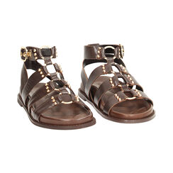 Sandales plates femme marron en cuir, Primadonna, 25N151013PEMARR036, 003 preview