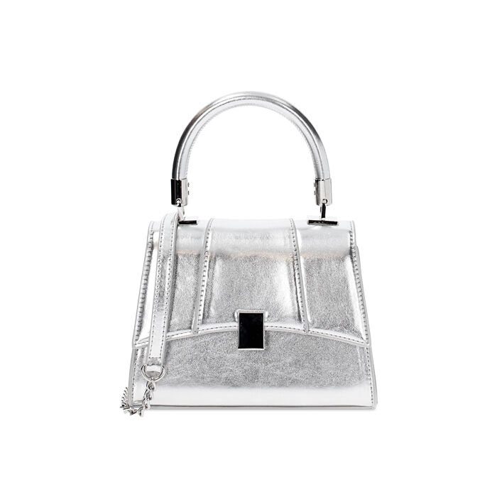 Mini sac femme argent en laminé, Primadonna, 255126063LMARGEUNI