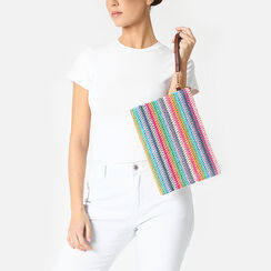 Pochette donna mare multicolor in raffia, Primadonna, 25J900349RFMULTUNI, 002 preview