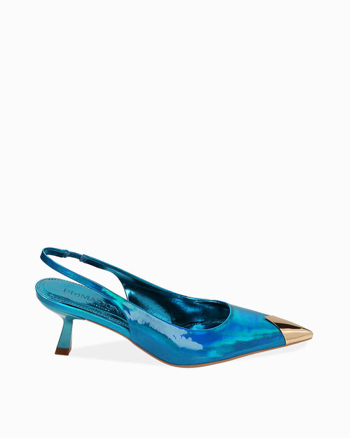 D&eacute;collet&eacute; slingback specchio azzurre, tacco 6 cm, LT BLUE