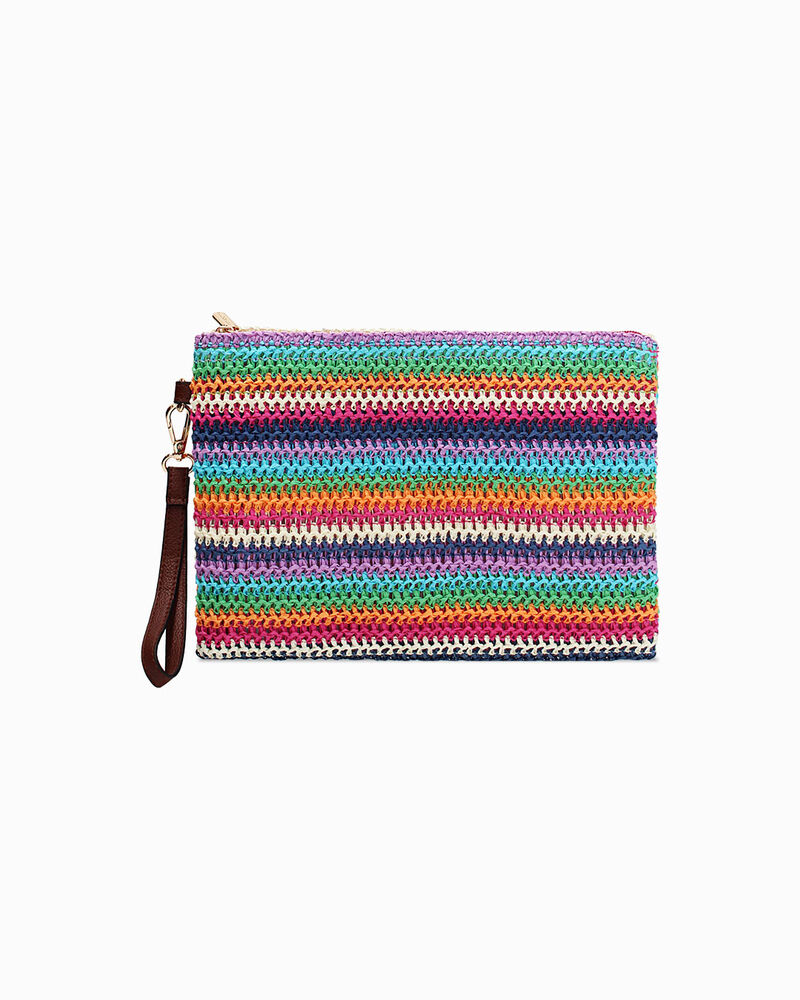 Pochette donna mare multicolor in raffia image number null