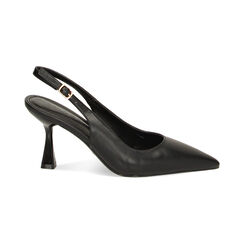 Escarpins slingback noirs, Fin de Collection, 234934803EPNERO035, 001 preview