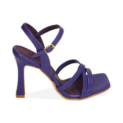 Sandali viola con punta quadra, tacco 10 cm , Primadonna, 19M824115EPVIOL035, 001 preview