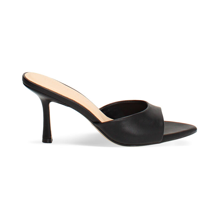Mules open toe nere tacco 8,5 cm, Primadonna, 274908801EPNERO035