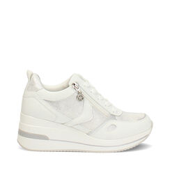 Sneakers bianche tacco 6,5 cm, Scarpe, 272850919EPBIAN035, 001a
