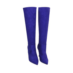 Bottes violettes en microfibre, talon 9,5 cm , Primadonna, 202188204MFVIOL035, 002a