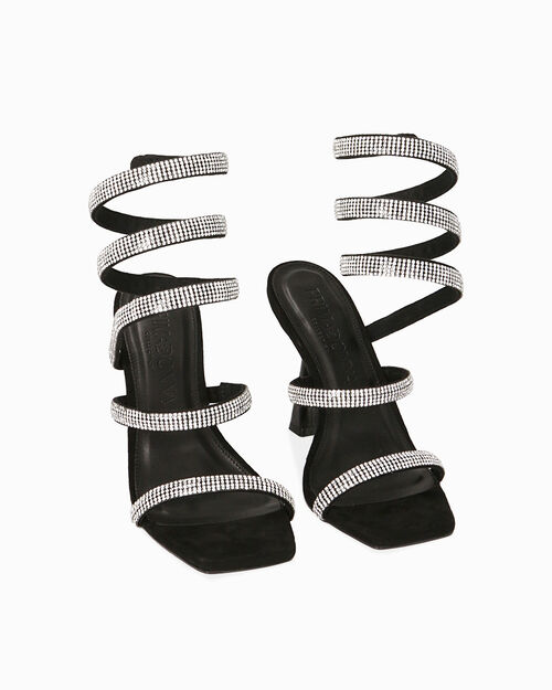 WOMEN SHOES SANDAL MICROFIBER NERO, BLACK