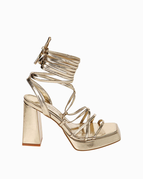 Sandali oro platform, tacco 10 cm