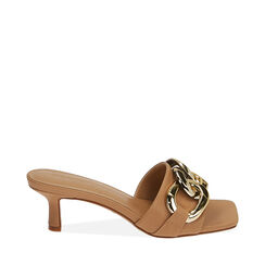 Mules maxi-chain beige, tacco 5,5 cm, Scarpe, 19L458326EPBEIG036, 001a
