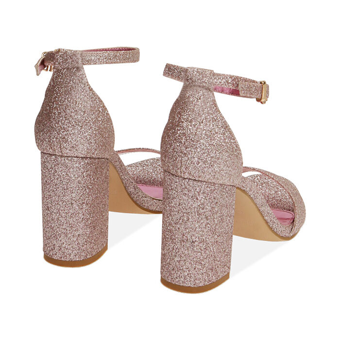 Sandali donna rosa glitter tacco 9 cm Primadonna Collection