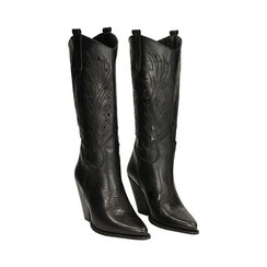 Botas negras de cuero básicas, Primadonna, 23L615005PENERO037, 002 preview