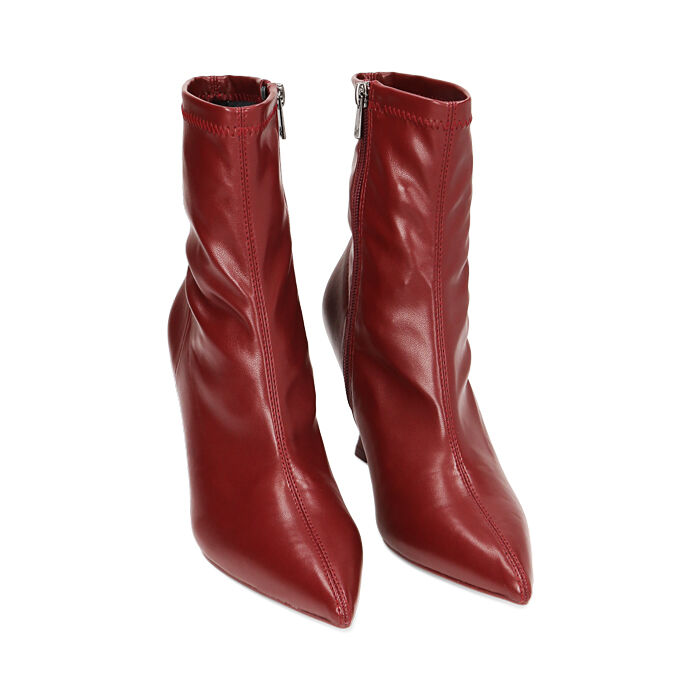 Stivaletti bordeaux, tacco cm