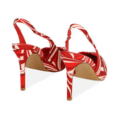 Zapatos destalonados de raso rojo, tacón 10 cm, Rebajas, 192194101RSMURO035, 004 preview