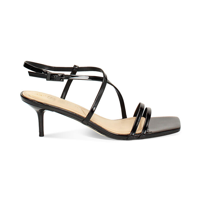 Sandale à talons femme noir vernis, Primadonna, 25M742901VENERO035