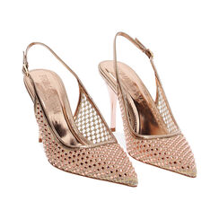 D&eacute;collet&eacute; rosa-oro con tacco 9 cm, Primadonna, 272127711LPRAOR035, 003 preview