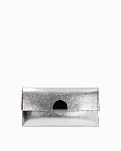 Pochette argento con tracolla removibile, SILVER