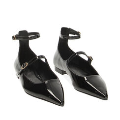 Bailarinas negras de charol de punta, Nueva Coleccion Zapatos, 224906001VENERO036, 002a
