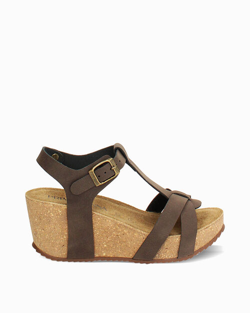 Zeppe testa di moro tacco 6,5 cm, DK BROWN