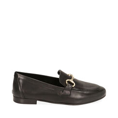 WOMEN SHOES MOCASSINS LEATHER NERO, Primadonna, 21L645010PENERO035, 001a