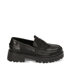 Mocassini chunky neri, suola 5 cm, Primadonna, 224954308EPNERO035, 001a